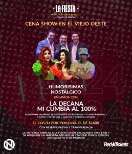 Cena show el 24 de agosto en el complejo prado