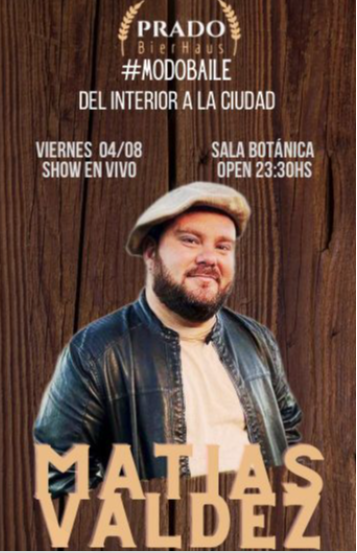 #Modobaile 4 de agosto, sala botanica con Matias Valdez en vivo