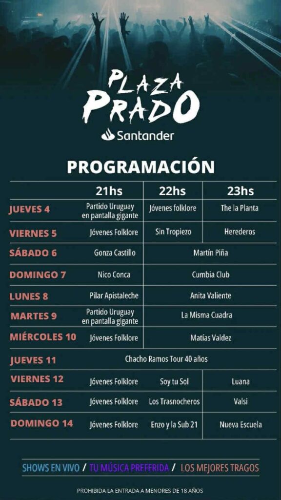 Plaza prado 2025 programación